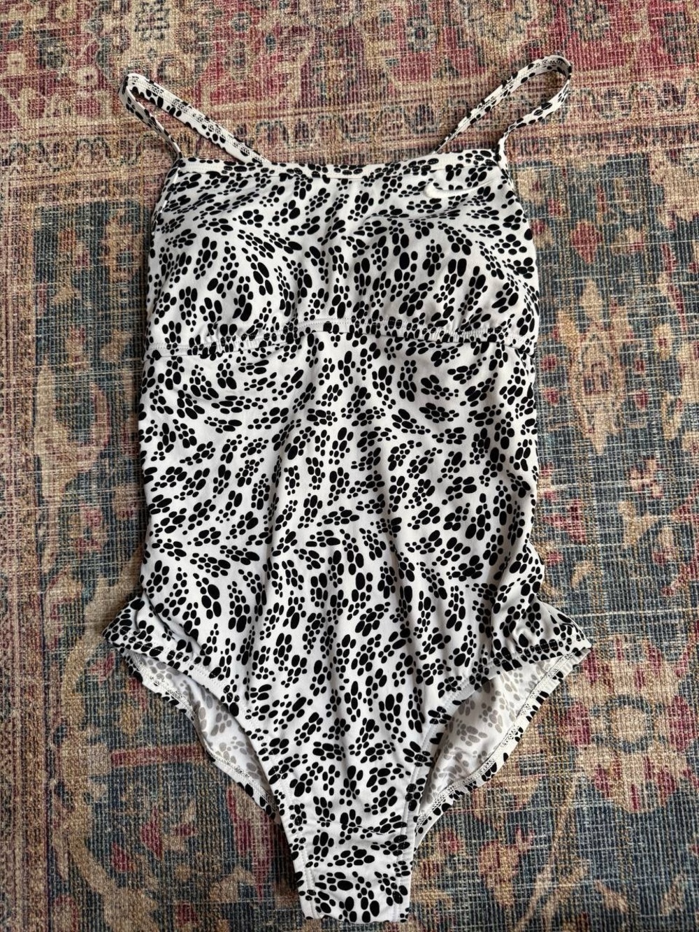 Nike Black and White Dot-Print One-Piece Swimsuit